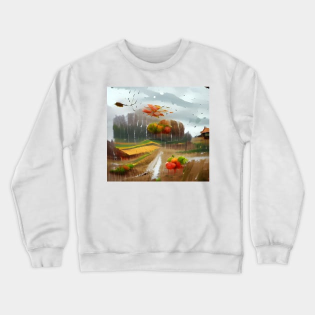 Rainy Autumn Day Crewneck Sweatshirt by Mihadom